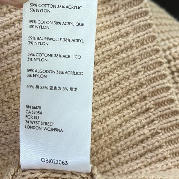 Urban Outfitters Ribbed Chunky Knit Sweater Size S Tan Neutral Oversized Capsule - Picture 6 of 8